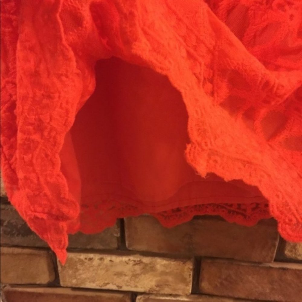 Zara Basic Collection Orange Lace Lined Dress - image 4